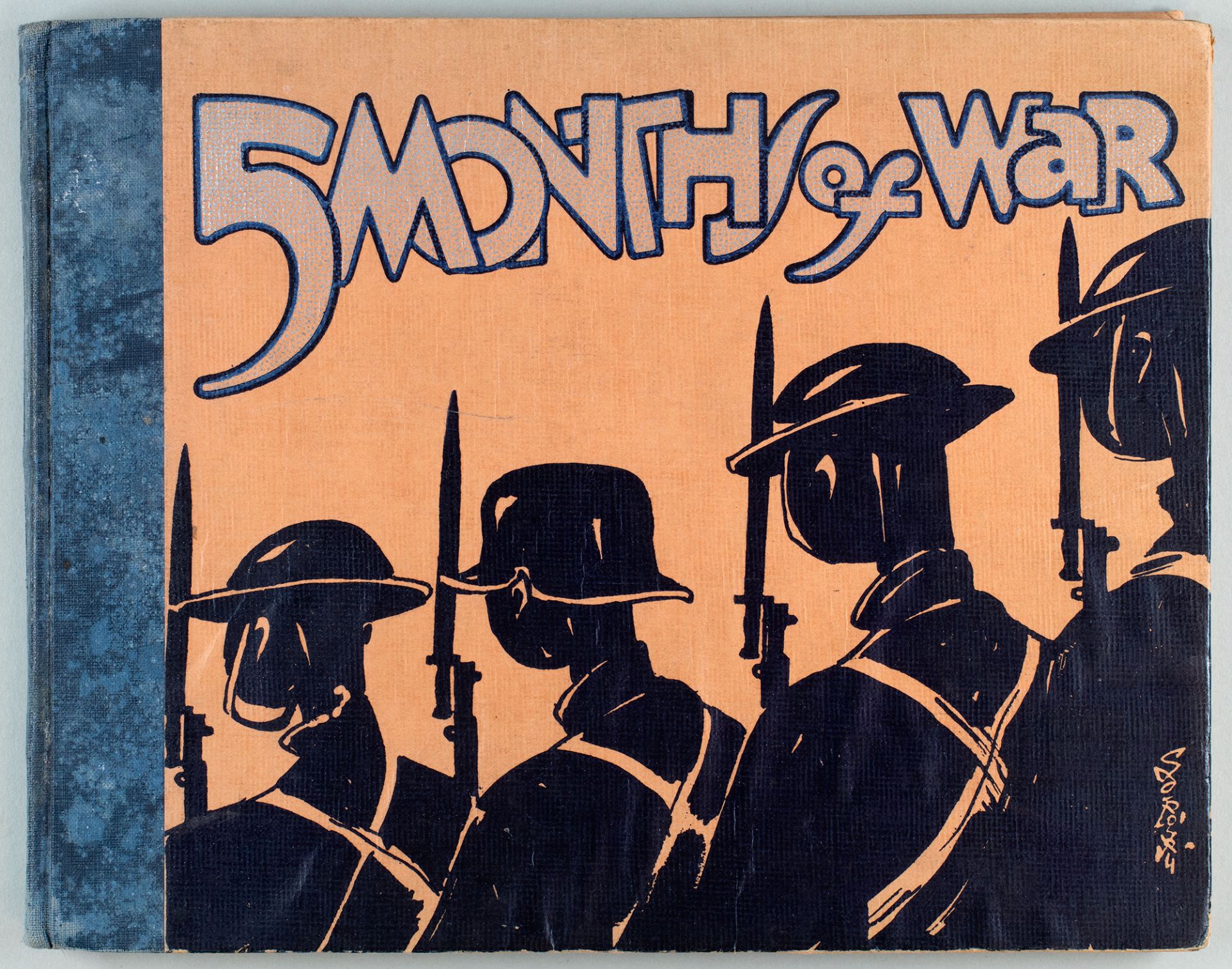 The cover of Five Months of War, published in 1938. This book about the beginning of the Second Sino-Japanese War (1937-1945) contains many photographs by North-China Daily News photographers and others, cartoons by Sapajou, and maps. (John Montgomery Collection, DM2836/7).