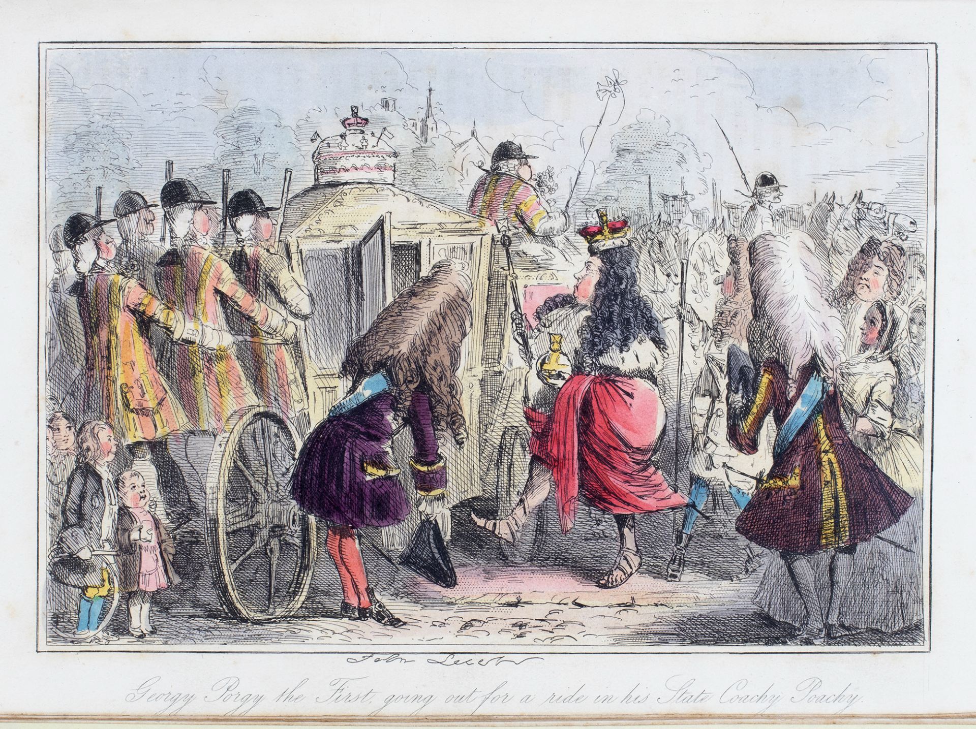 'Georgy Porgy the First going out for a ride in his State Coachy Poachy' from 'The Comic History of England'.