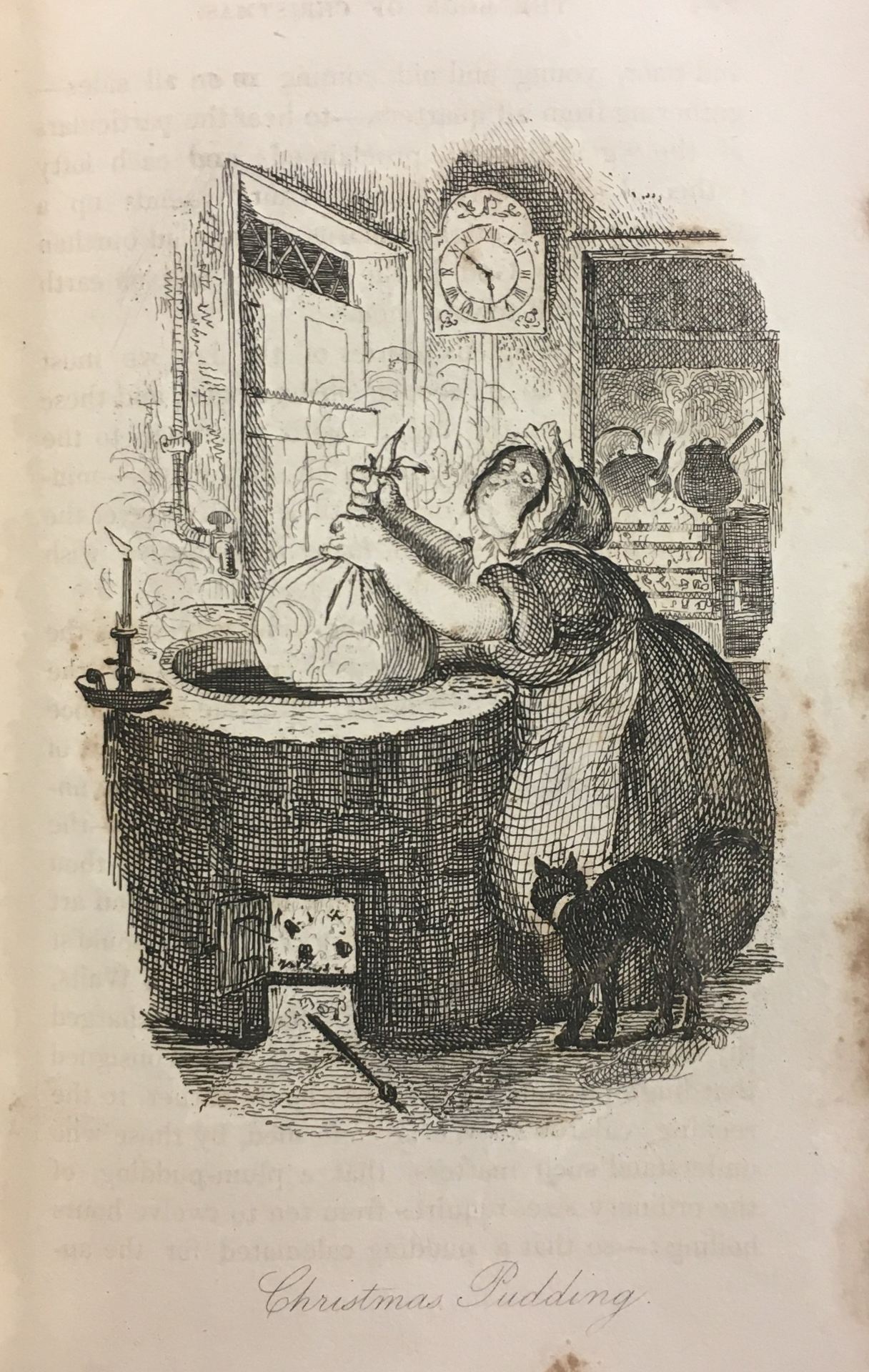 ‘Christmas Pudding’. An illustration by Robert Seymour from ‘The Book of Christmas’ by Thomas Hervey (1836).