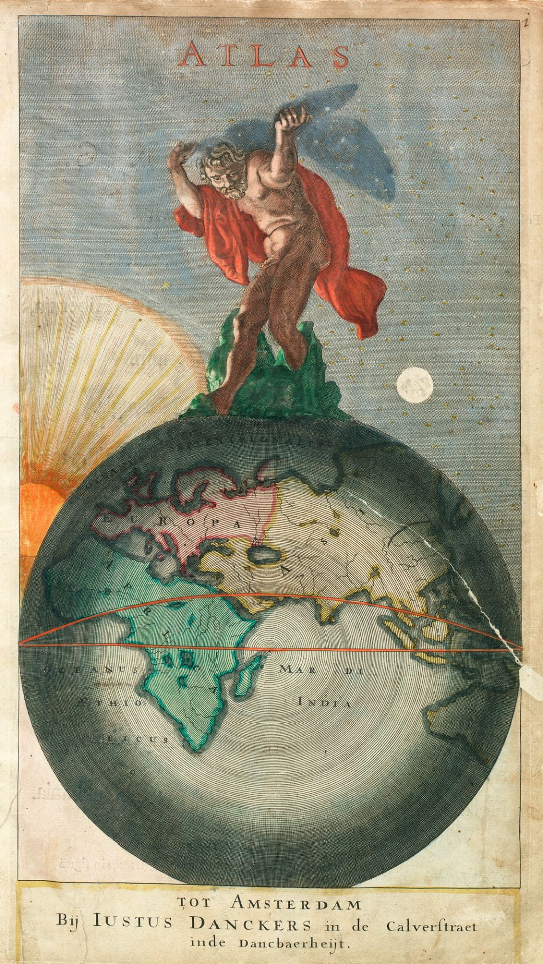 The title page from an atlas of 1690, produced by Justus Danckerts (1635-1701).
